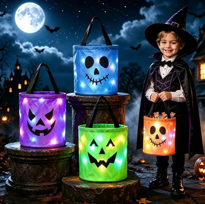 LED Halloween Pumpkin Light Candy Buckets