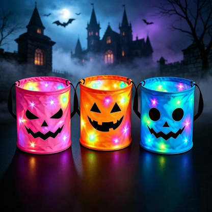 LED Halloween Pumpkin Light Candy Buckets