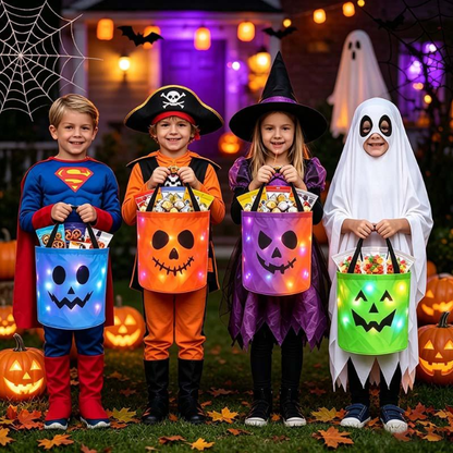 LED Halloween Pumpkin Light Candy Buckets